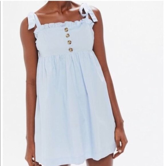 HOST PICK Urban Outfitters Baby Blue Babydoll Minidress size Small - Picture 1 of 12